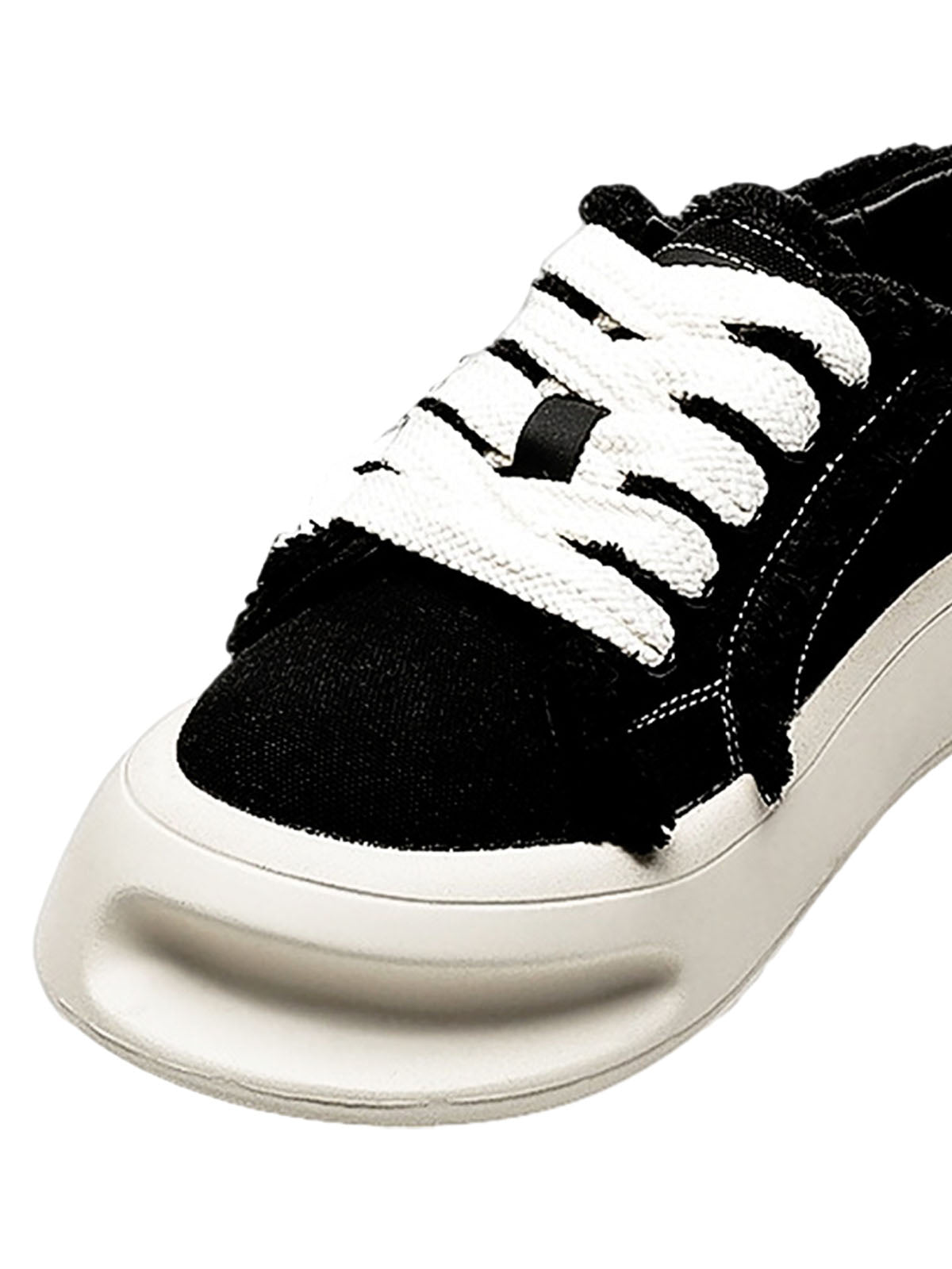 Fuzzy Trim Chunk Shoes Streetwear