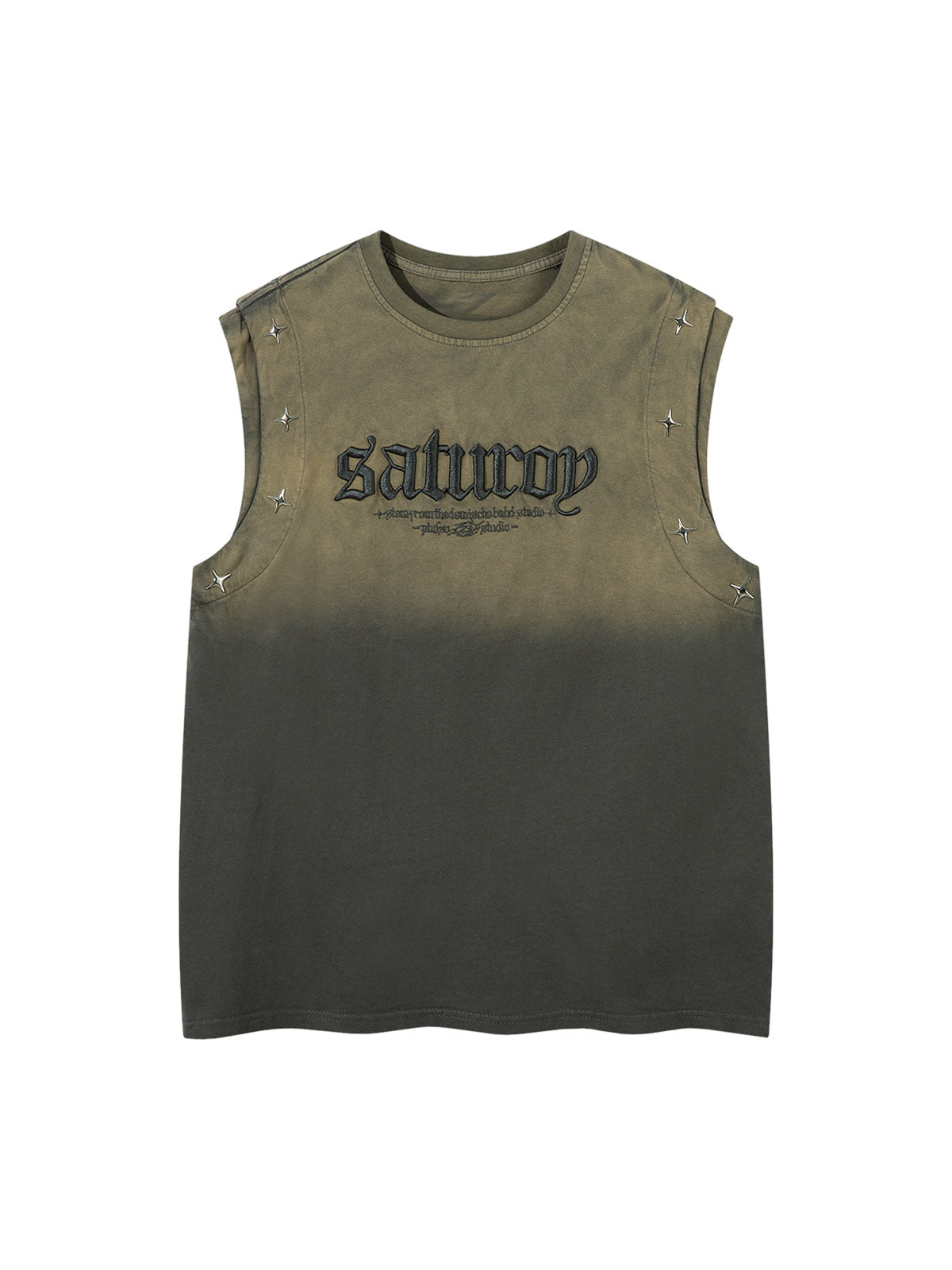 Gradient Embroidered Stars Tank Top Streetwear