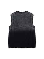 Gradient Embroidered Stars Tank Top Streetwear