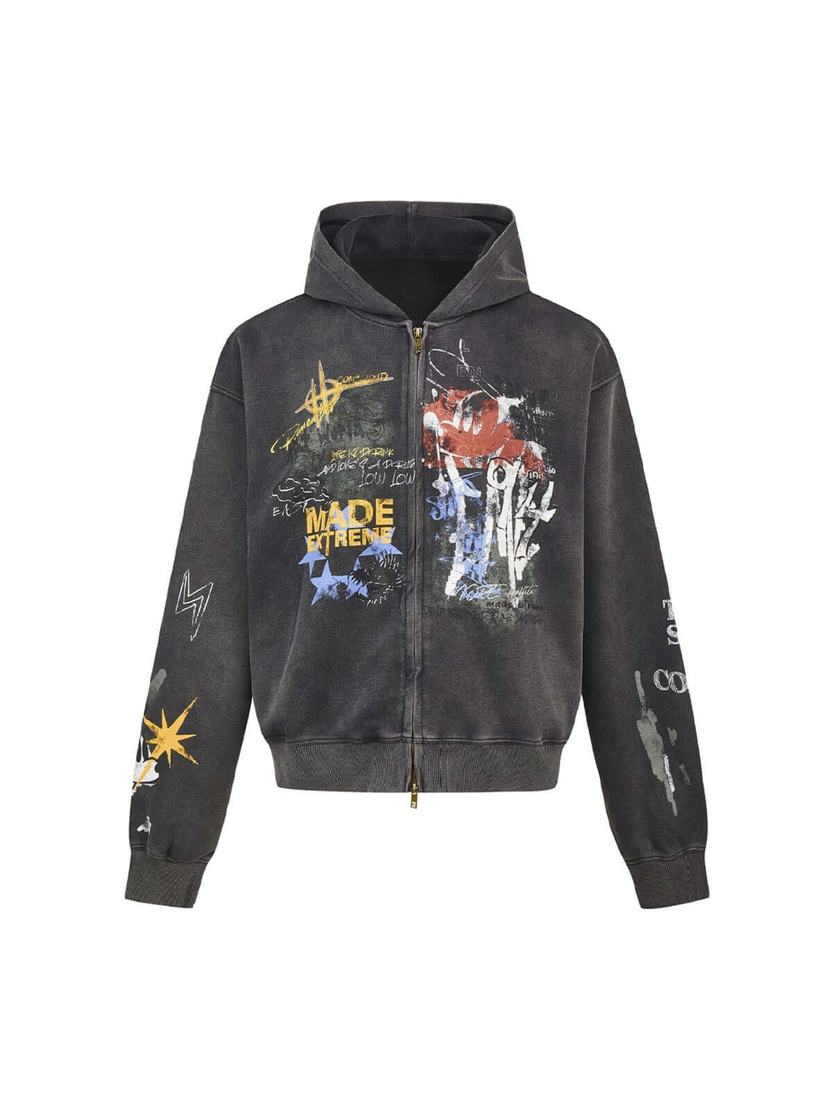 Graffiti Cardigan Hoodie Gundam Inspired Streetwear Style