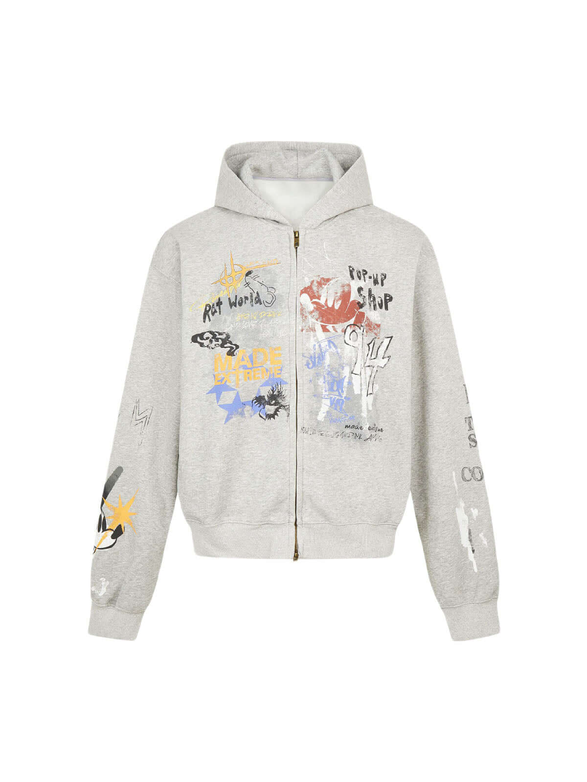 Graffiti Cardigan Hoodie Gundam Inspired Streetwear Style