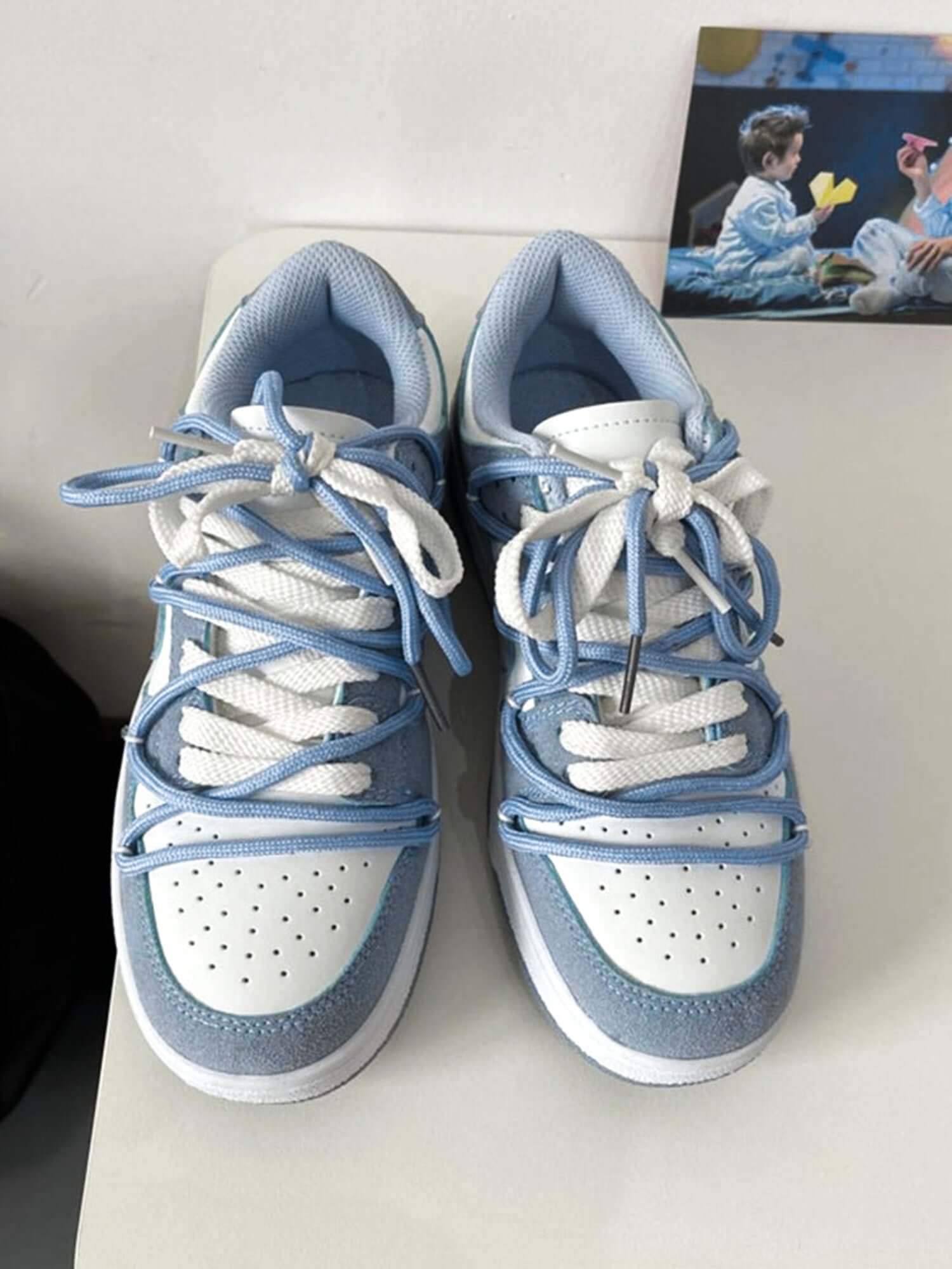 Haze Blue Love Breathable Board Shoes Casual Street Style