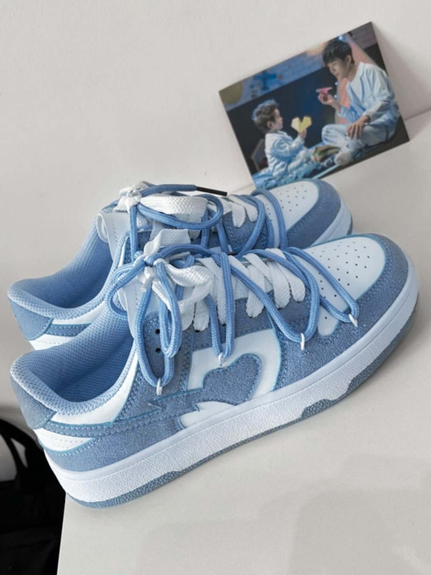Haze Blue Love Breathable Board Shoes Casual Street Style