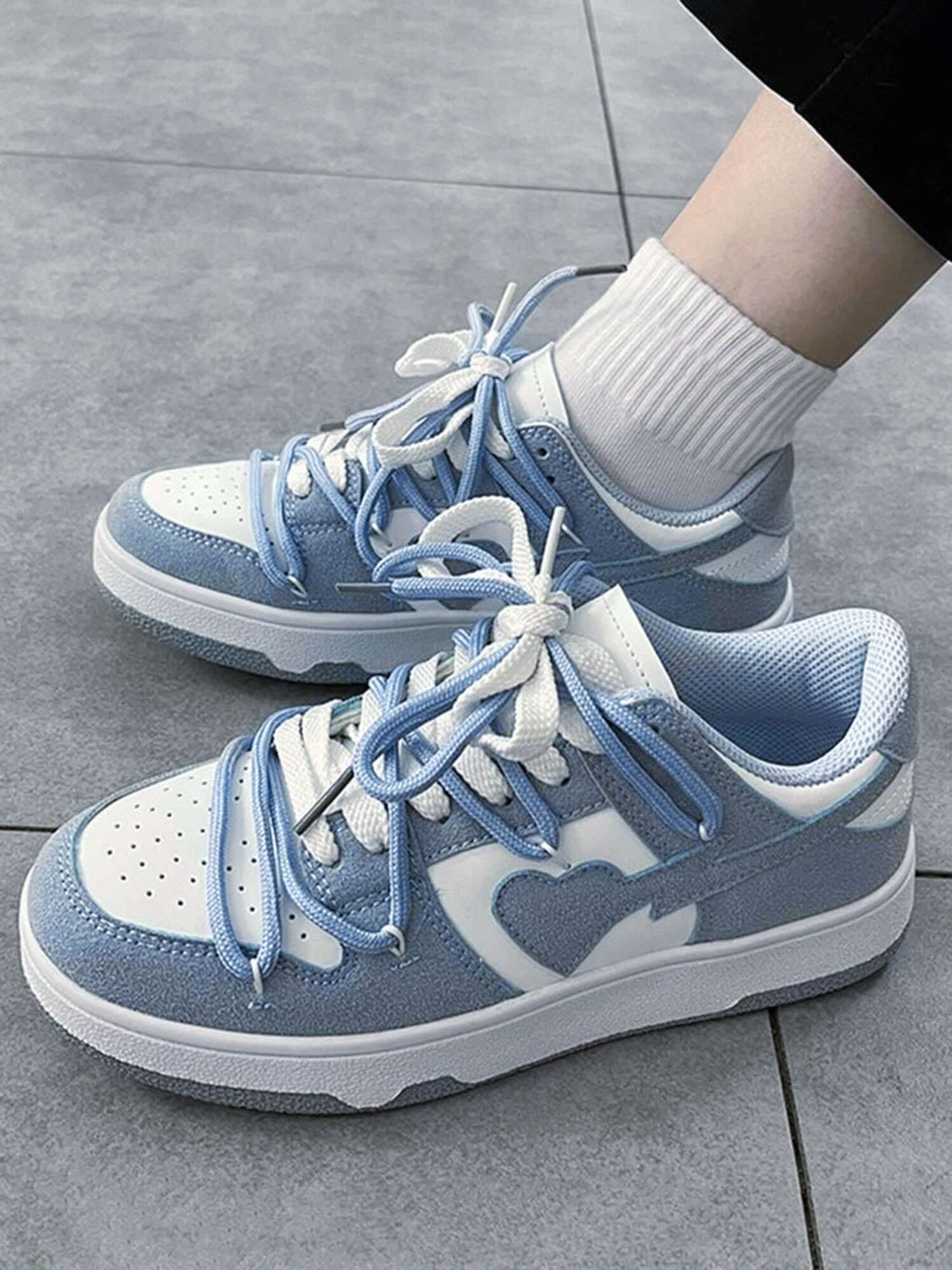 Haze Blue Love Breathable Board Shoes Casual Street Style