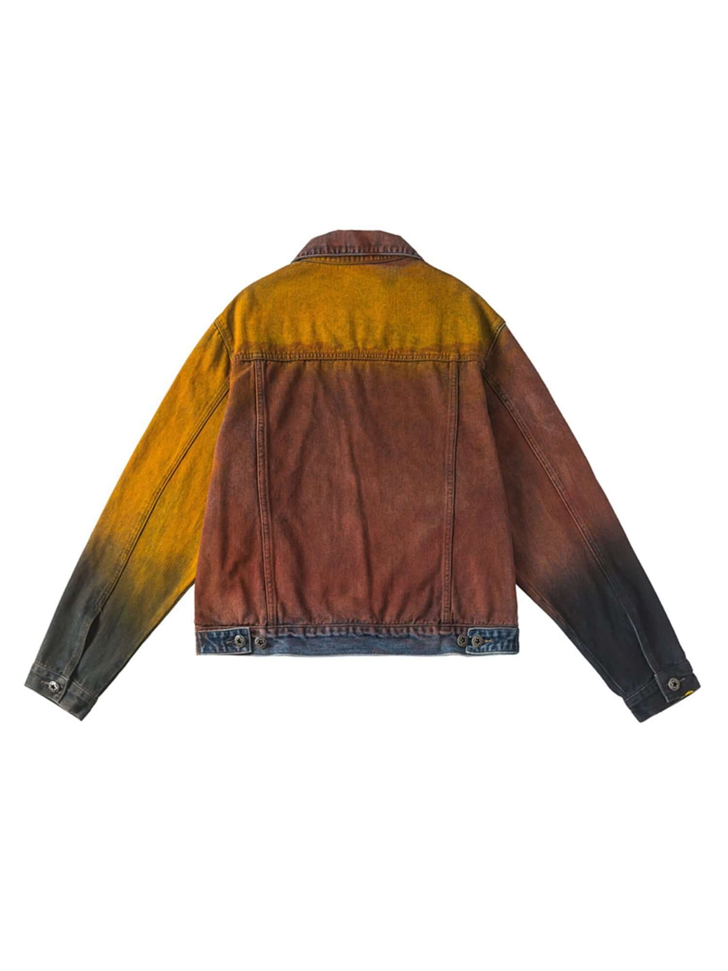 High Street Distressed Spray Painted Denim Jacket Urban Style