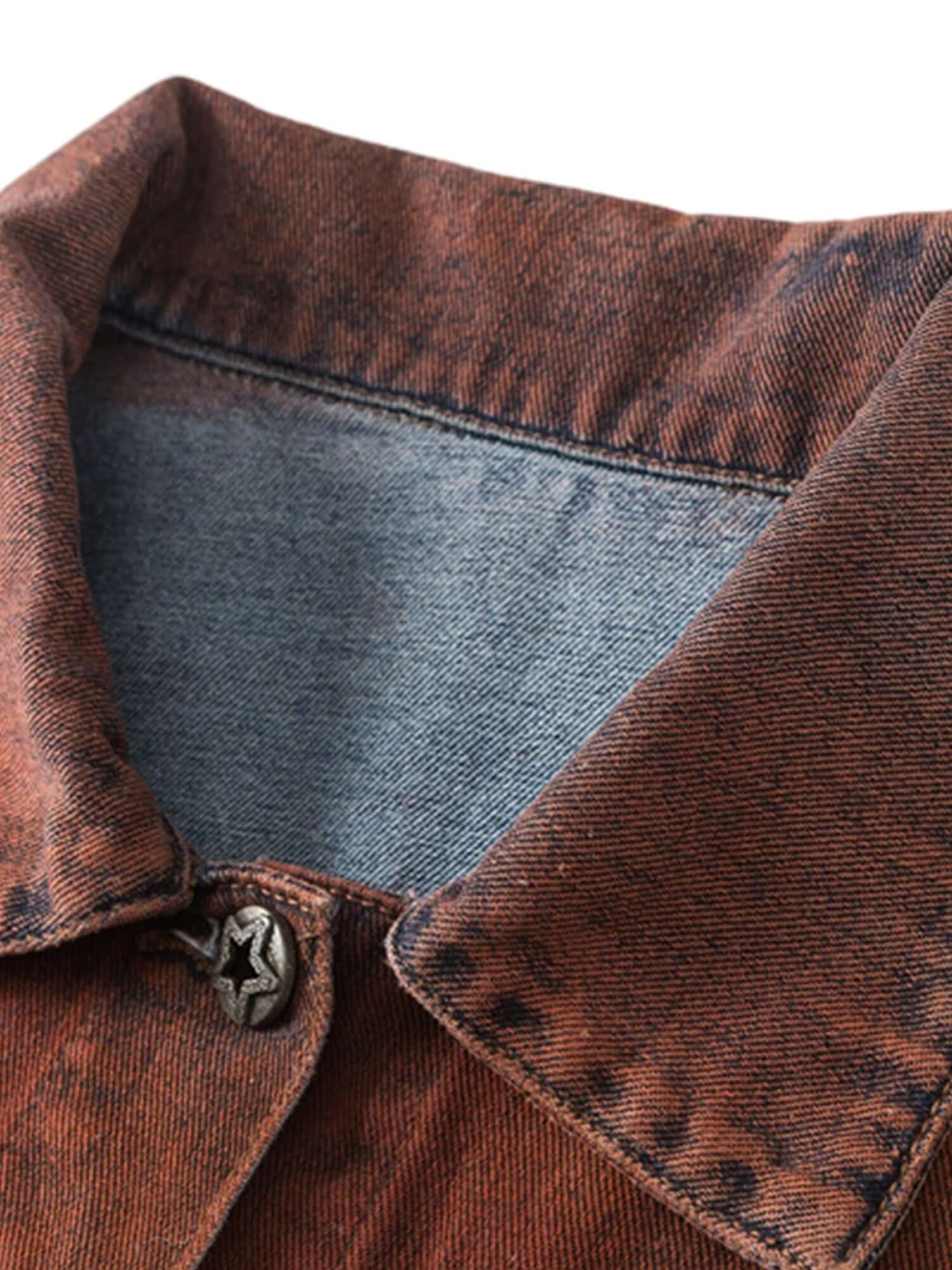 High Street Distressed Spray Painted Denim Jacket Urban Style