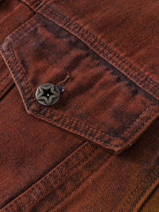 High Street Distressed Spray Painted Denim Jacket Urban Style