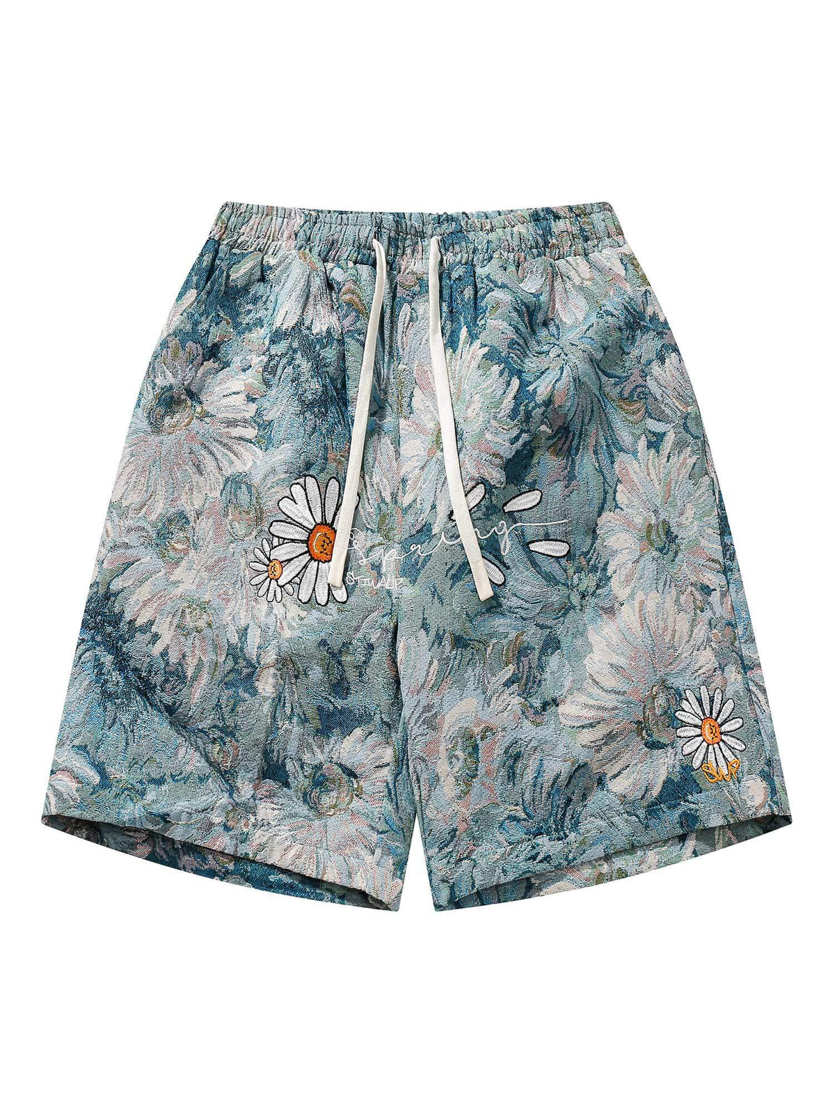 High Street Jacquard Embroidery Shorts Tropical Summer Style