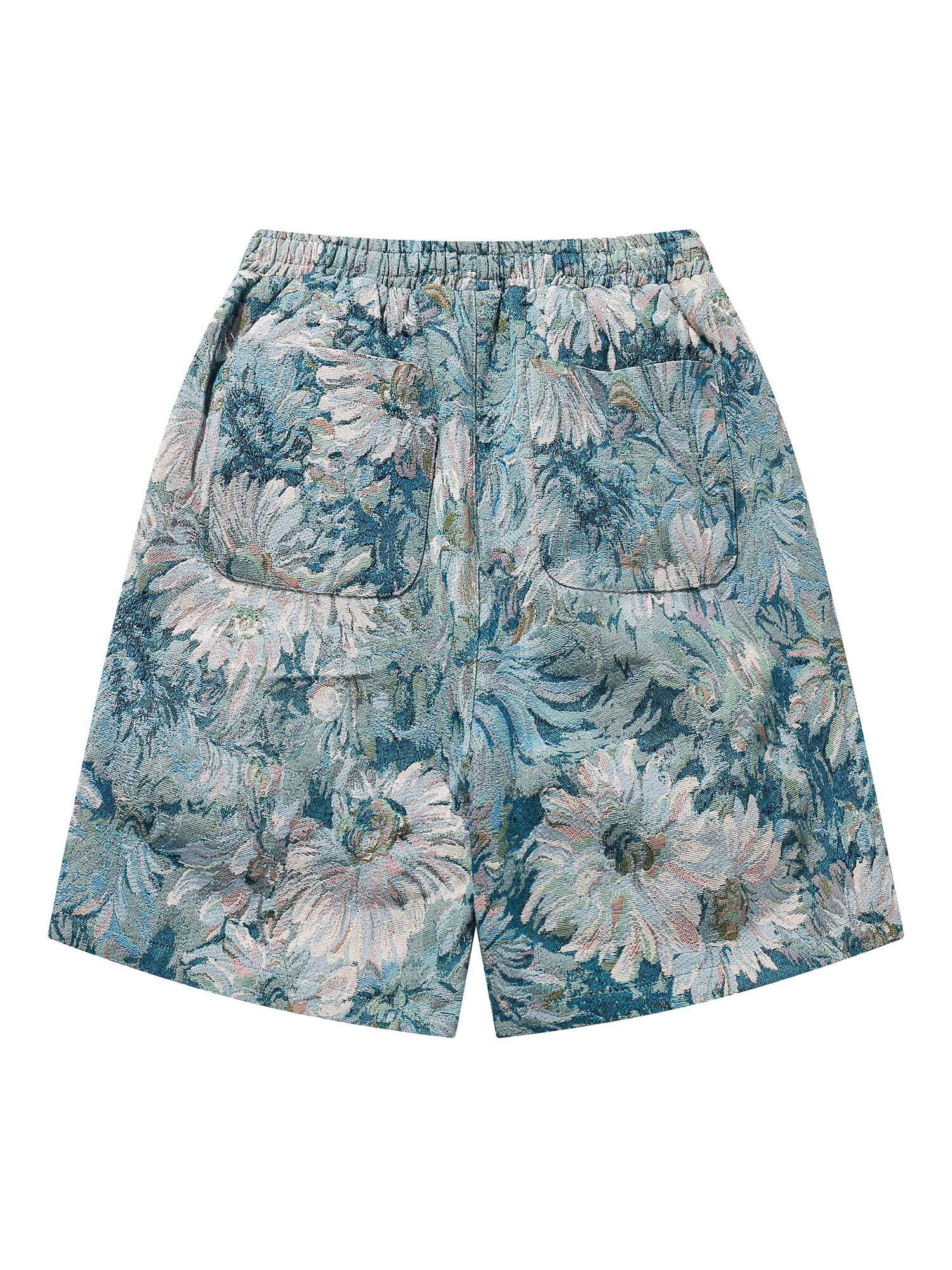High Street Jacquard Embroidery Shorts Tropical Summer Style