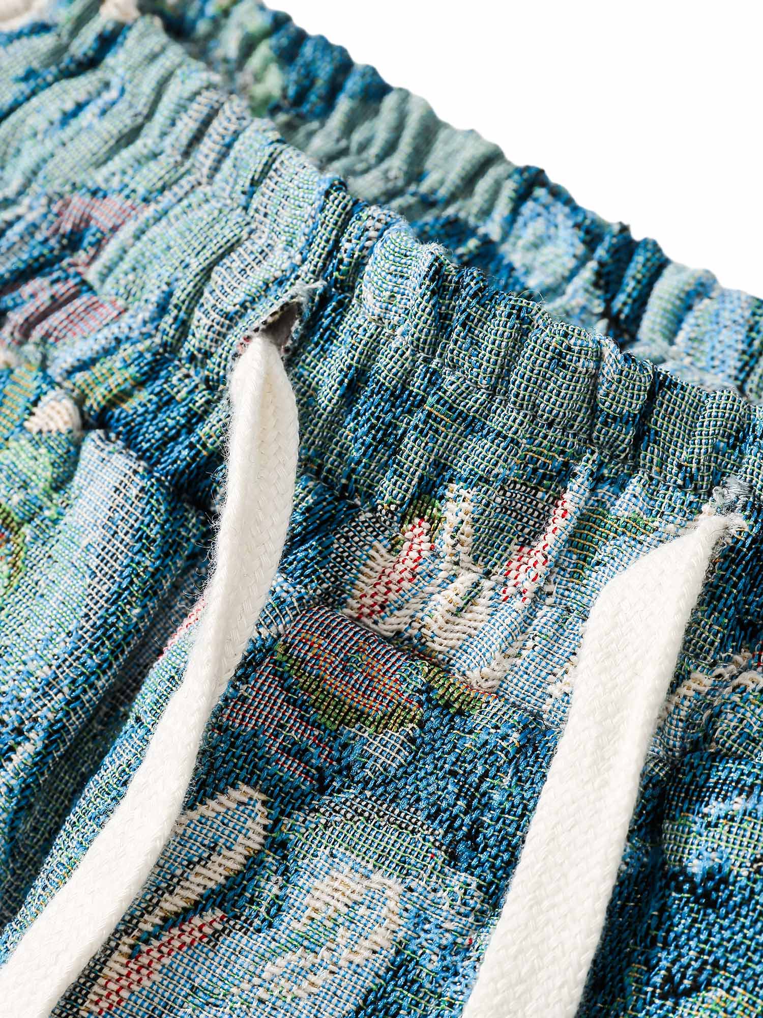 High Street Jacquard Embroidery Shorts Tropical Summer Style