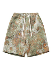 High Street Jacquard Embroidery Shorts Tropical Summer Style