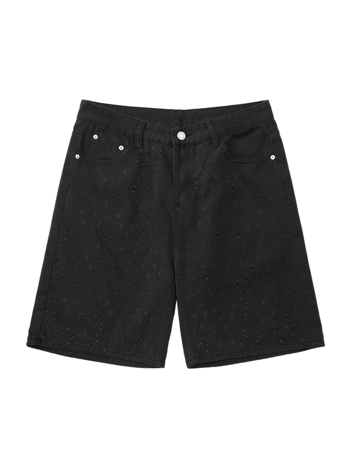 High Street Niche Design Ripped Denim Shorts Casual Style