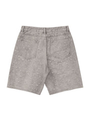 High Street Niche Design Ripped Denim Shorts Casual Style