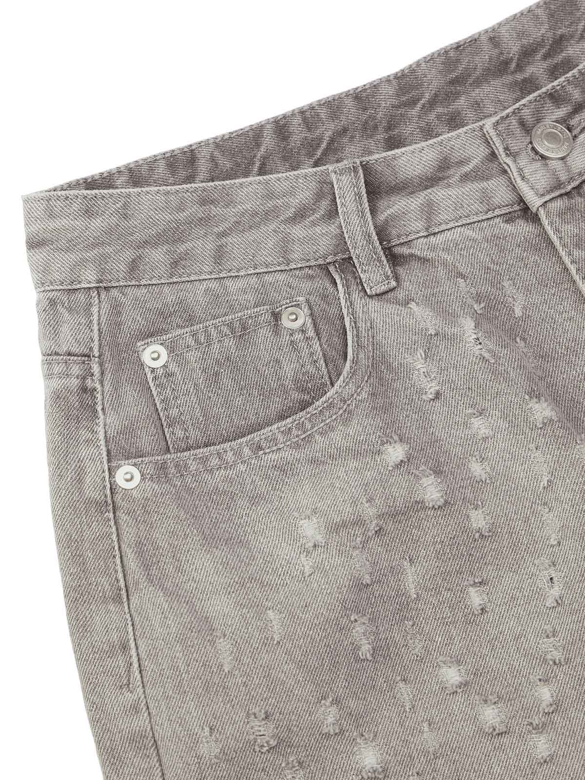 High Street Niche Design Ripped Denim Shorts Casual Style