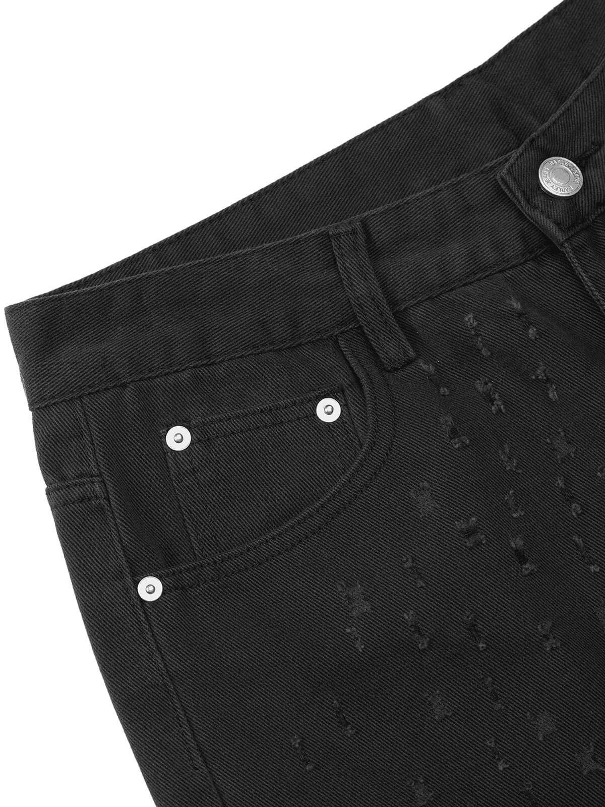 High Street Niche Design Ripped Denim Shorts Casual Style