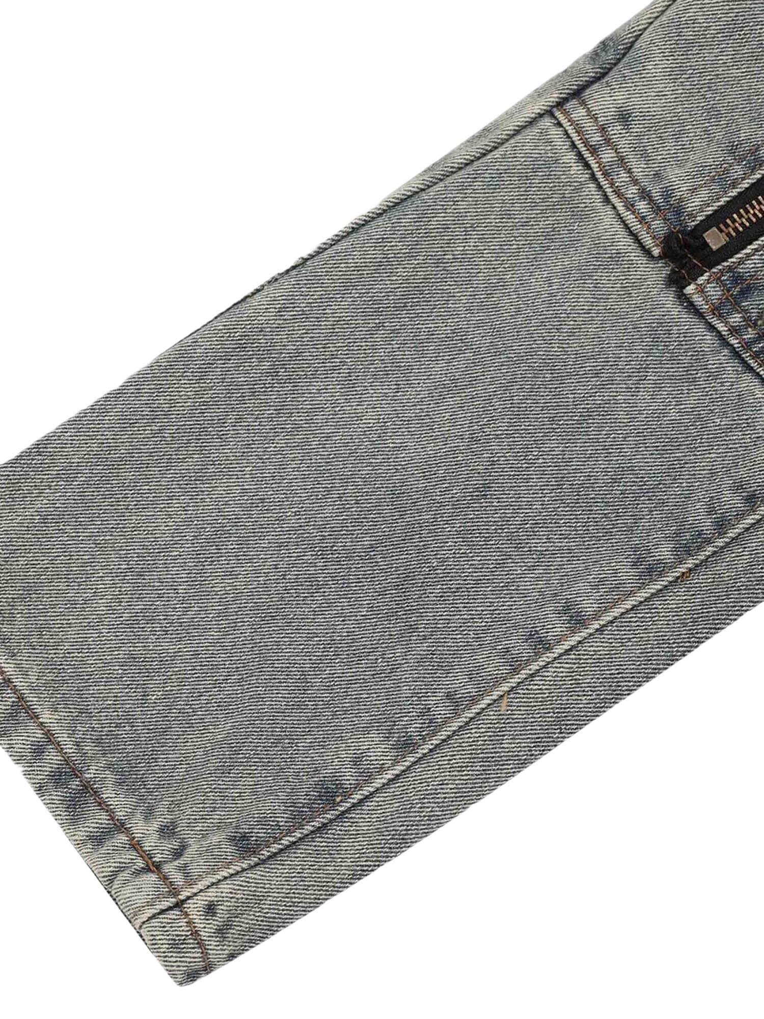 High Street Washed And Torn Work Pockets Denim Pants Streetwear