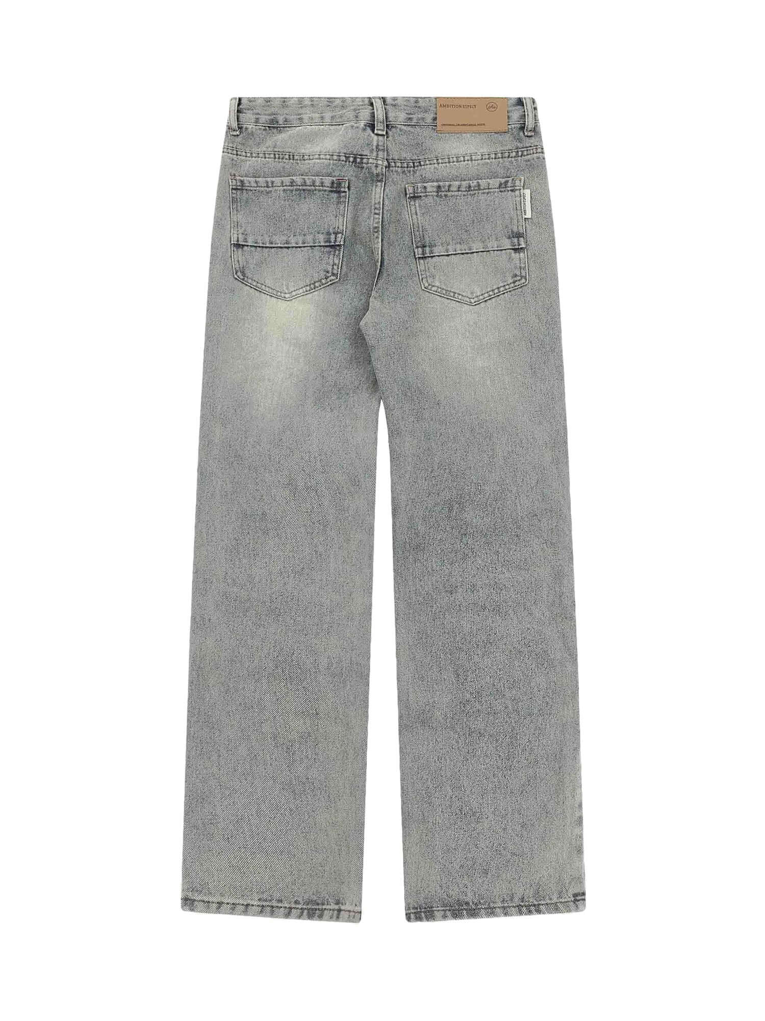 High Street Washed And Torn Work Pockets Denim Pants Streetwear