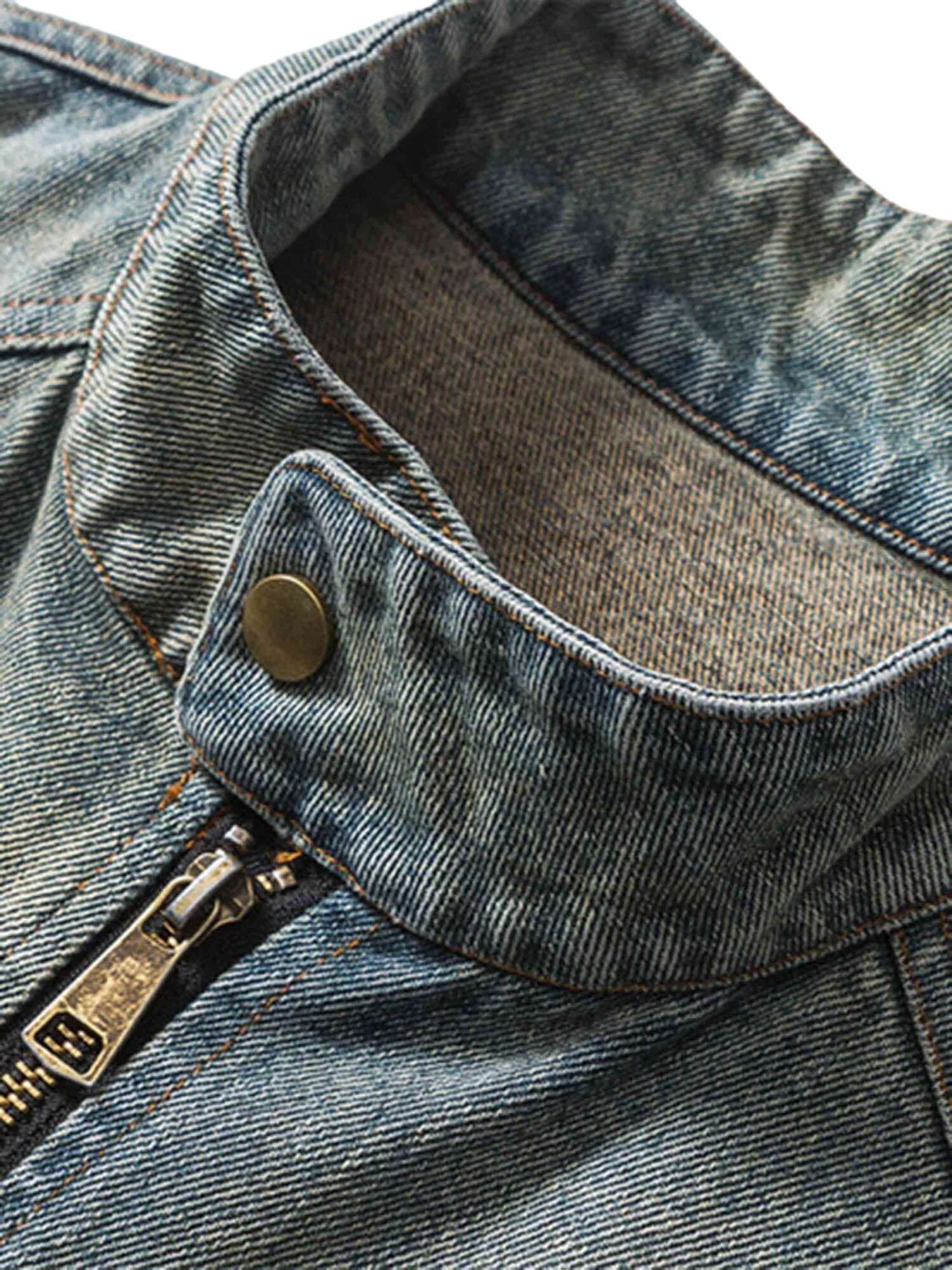Hip Hop Embroidered Denim Jacket