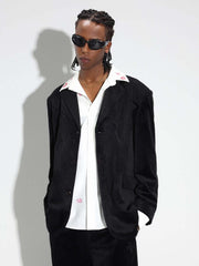 Lace Map Logo Velvet Suit Streetwear