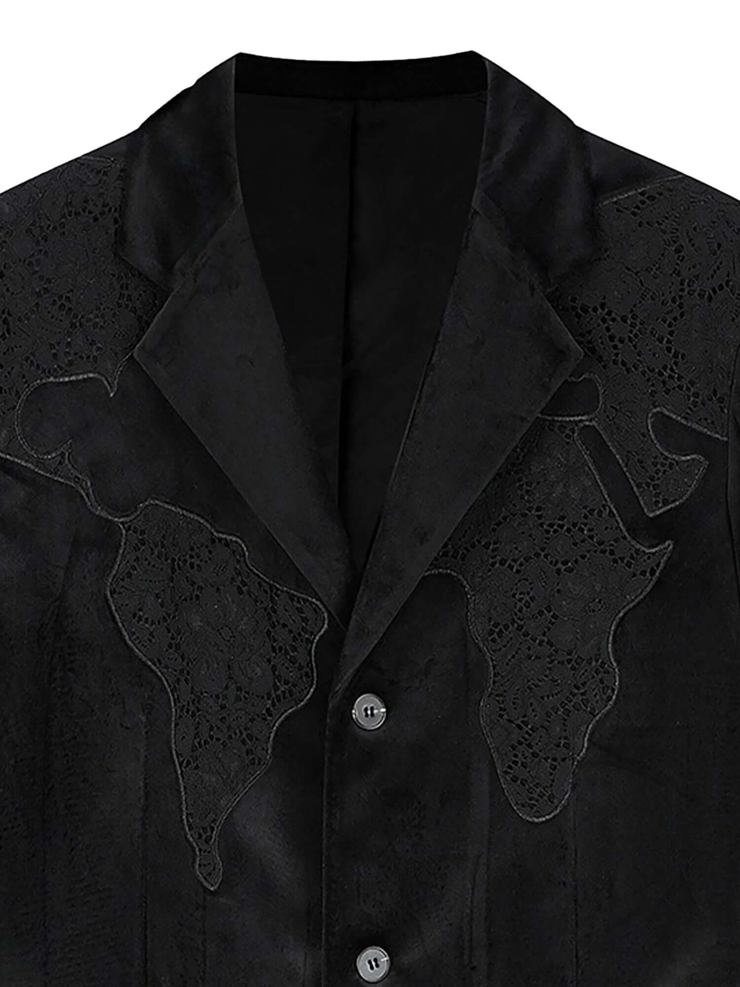 Lace Map Logo Velvet Suit Streetwear