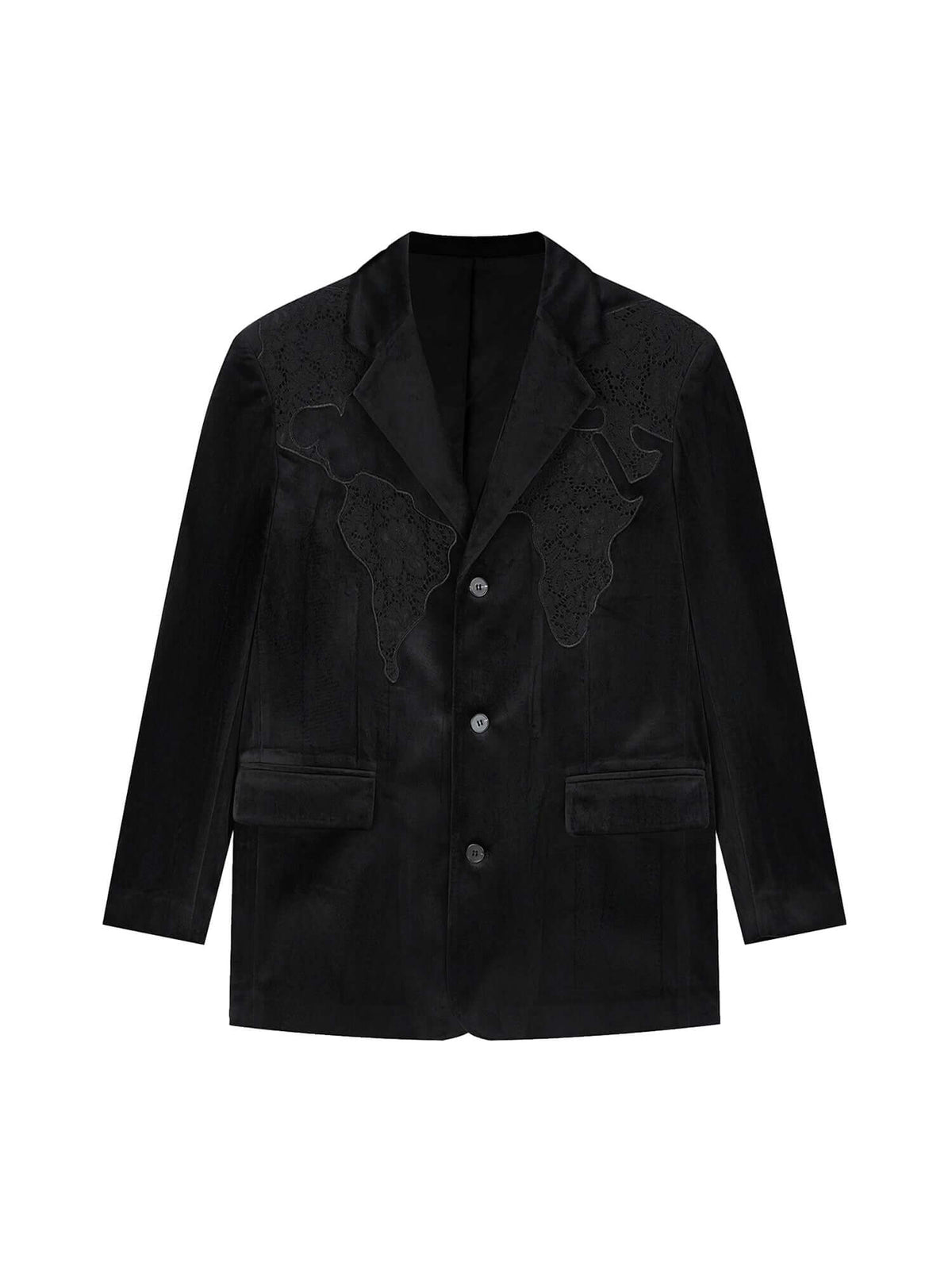 Lace Map Logo Velvet Suit Streetwear