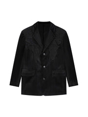 Lace Map Logo Velvet Suit Streetwear