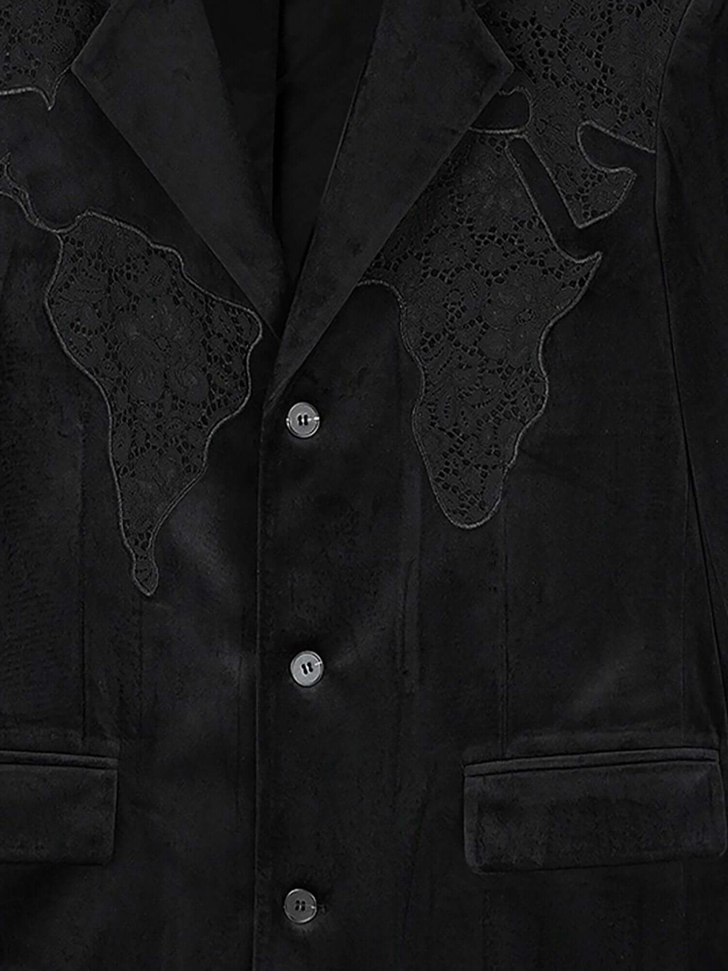 Lace Map Logo Velvet Suit Streetwear