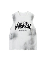 Letter Patchwork Gradient Tank Top Streetwear
