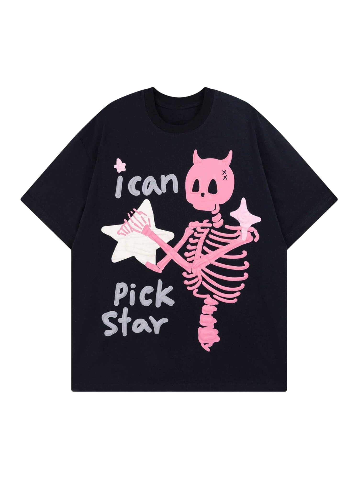 Made Retro Skull Letter Foam T Shirt Bold Graphic Style