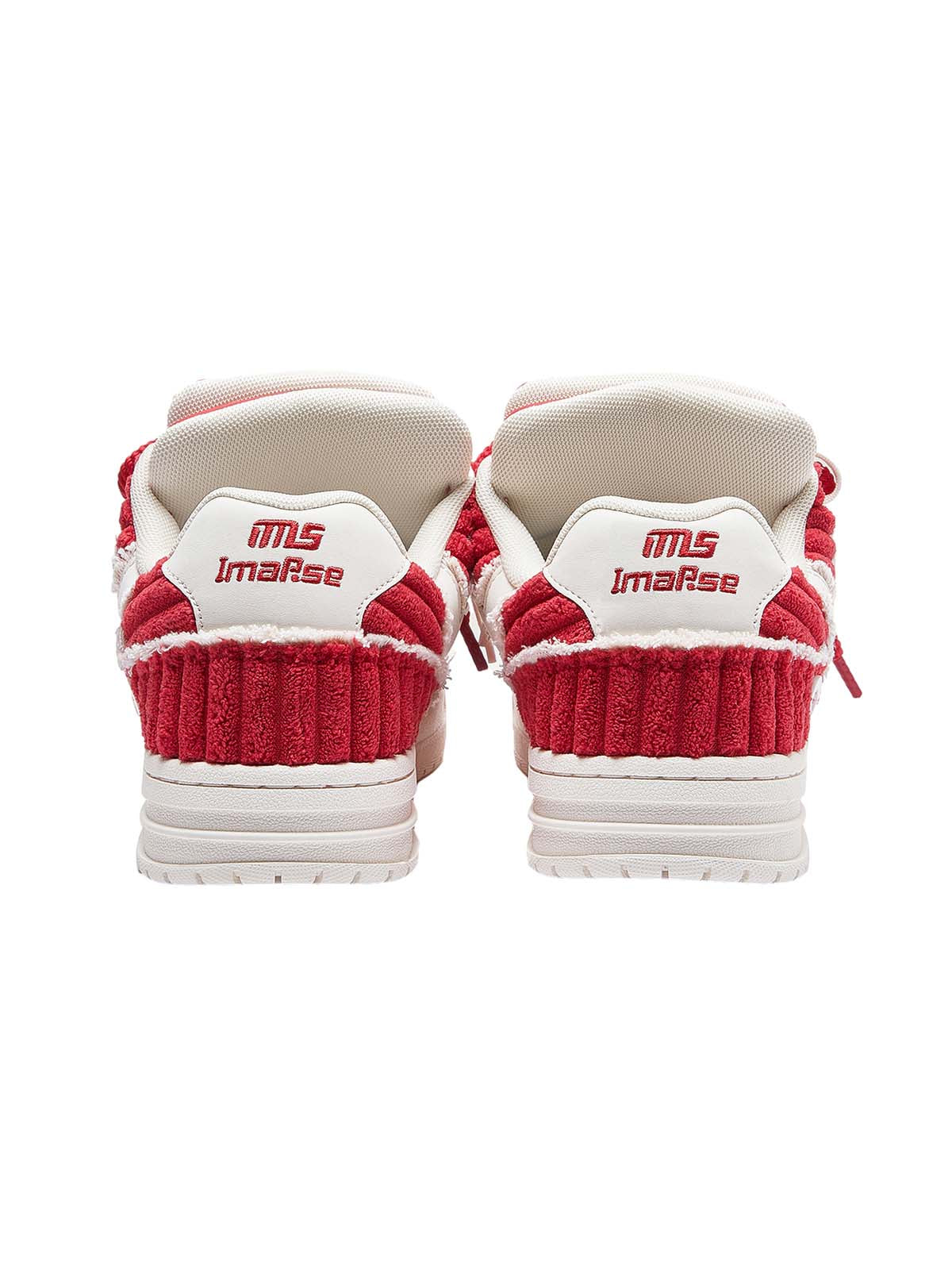 Red Contrast Color Button Decorated Sneakers Streetwear