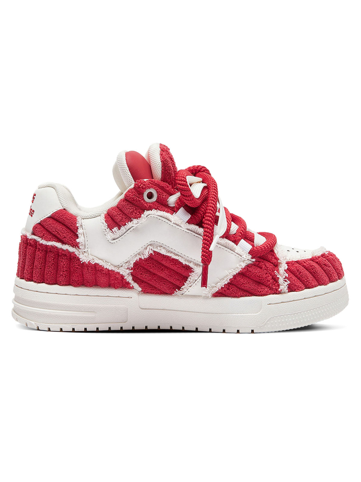 Red Contrast Color Button Decorated Sneakers Streetwear