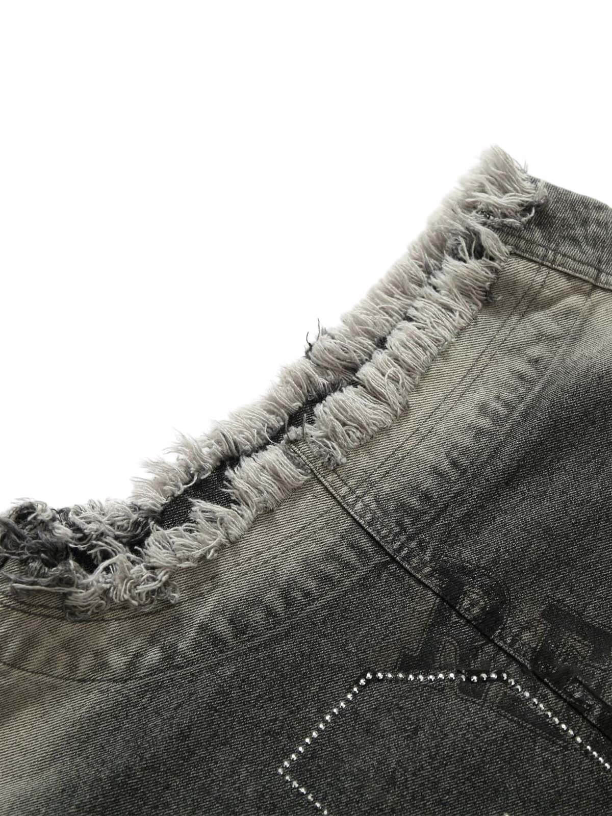 Retro Wasteland Rivet Denim Vest Edgy Streetwear Style