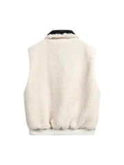 Reversible Wear Sherpa Vest Cozy Two-in-One Style - 10405