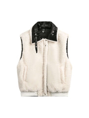 Reversible Wear Sherpa Vest Cozy Two-in-One Style - 10405
