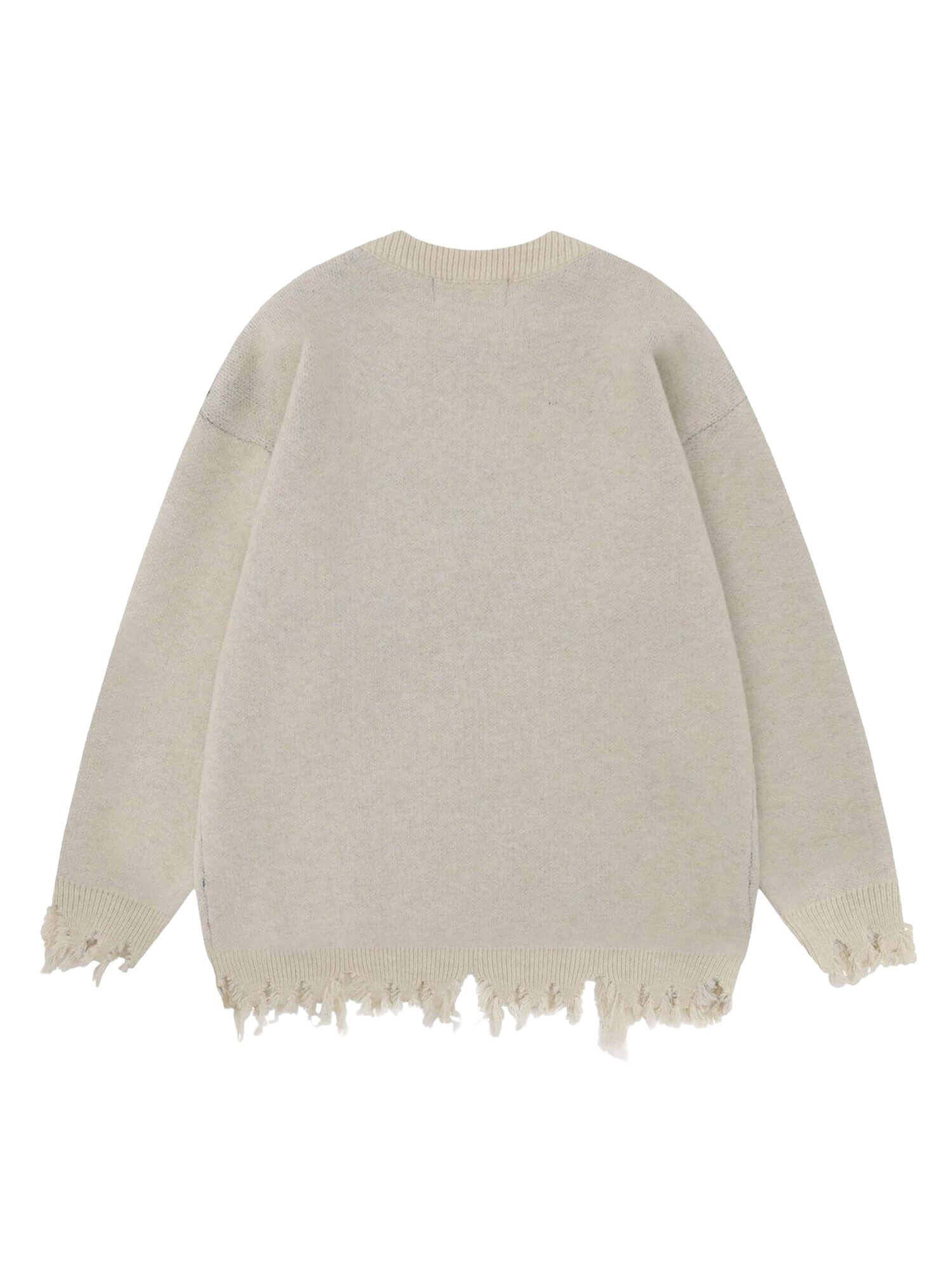 Round Neck Spider Destroy Design Sweater Gothic Punk Style