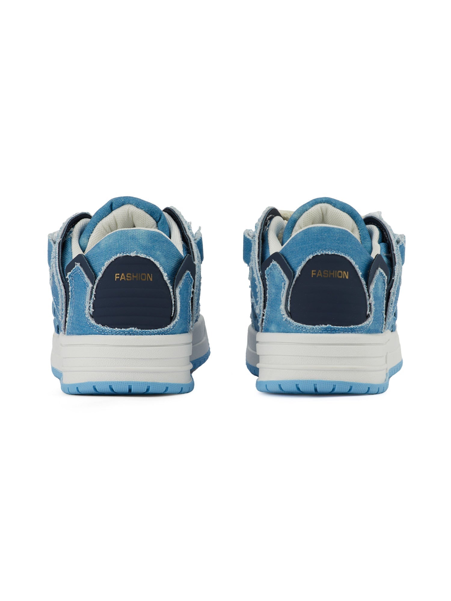 Shredded Denim Patchwork Sneakers Streetwear