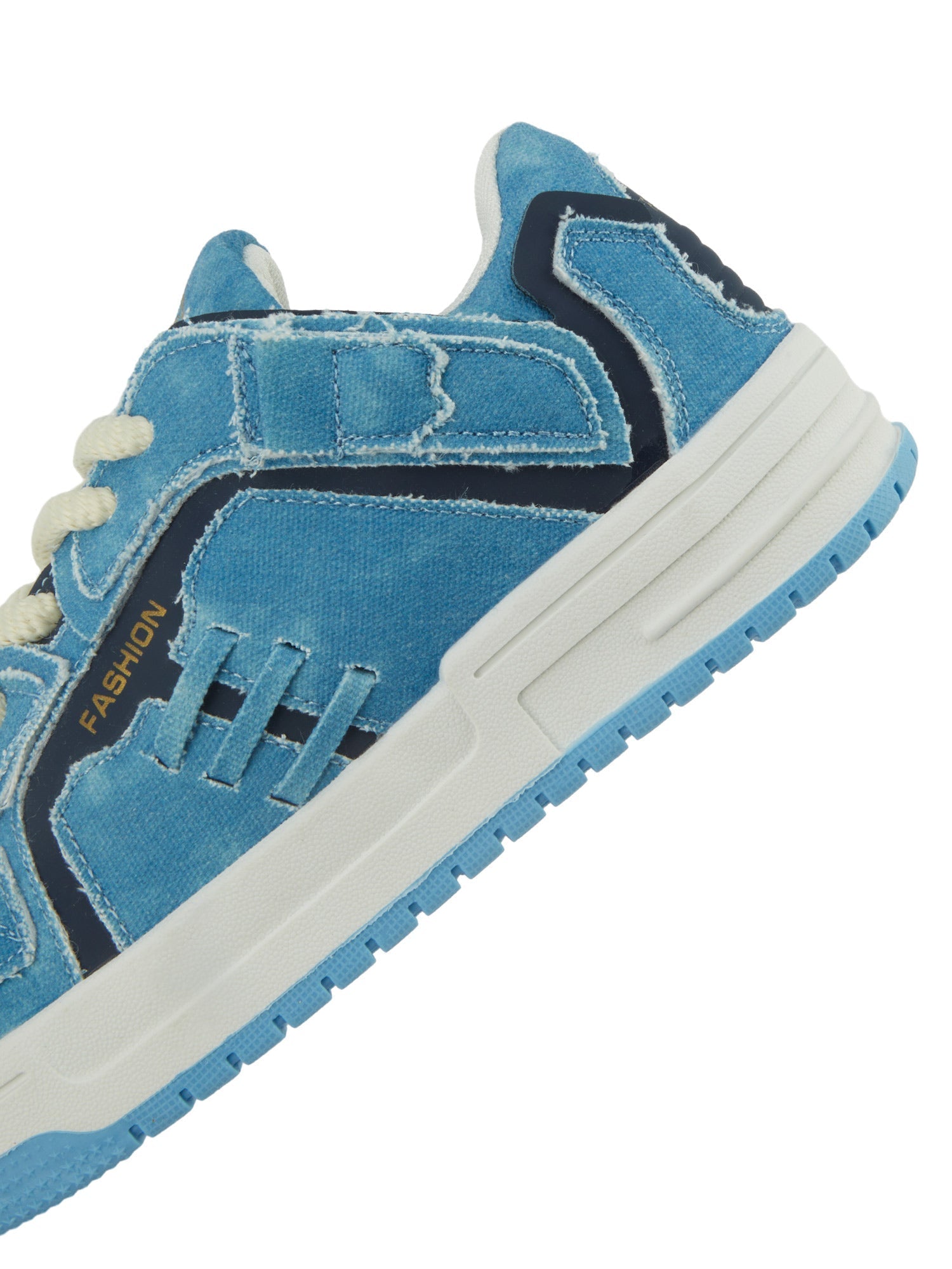 Shredded Denim Patchwork Sneakers Streetwear