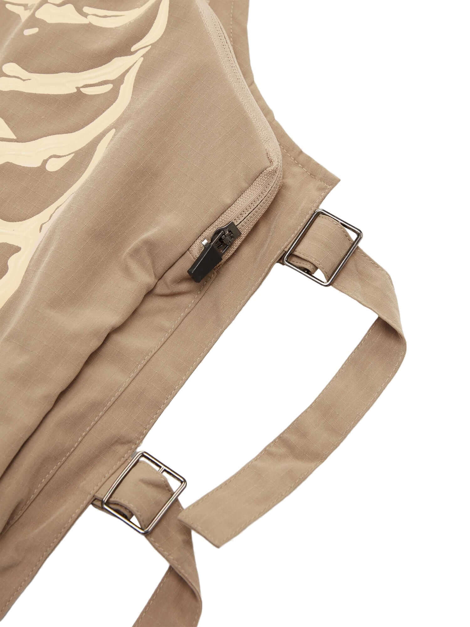 Skeleton Print Padded Cargo Vest Reflective Streetwear Style - 10401