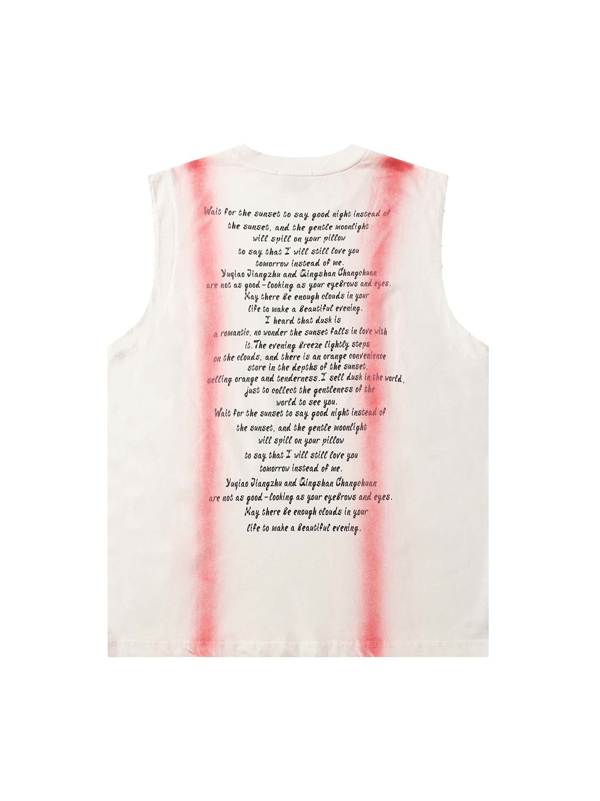 Spray Painted Lettering Ripped Print Vest Streetwear