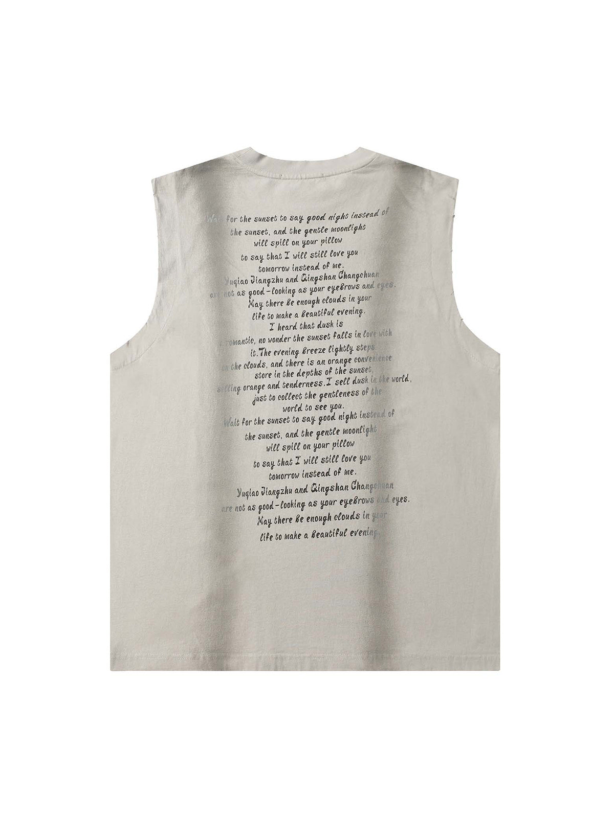 Spray Painted Lettering Ripped Print Vest Streetwear
