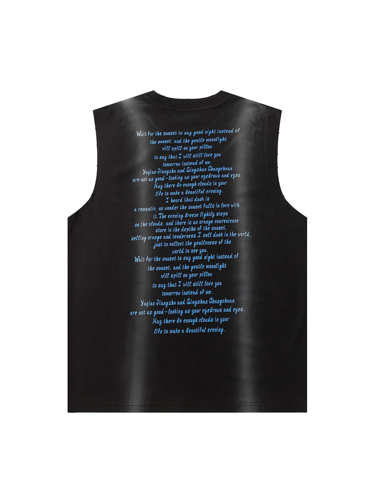 Spray Painted Lettering Ripped Print Vest Streetwear
