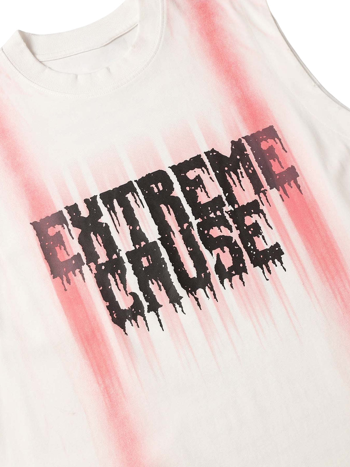 Spray Painted Lettering Ripped Print Vest Streetwear