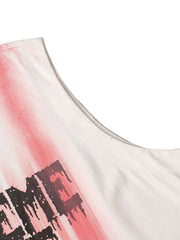 Spray Painted Lettering Ripped Print Vest Streetwear