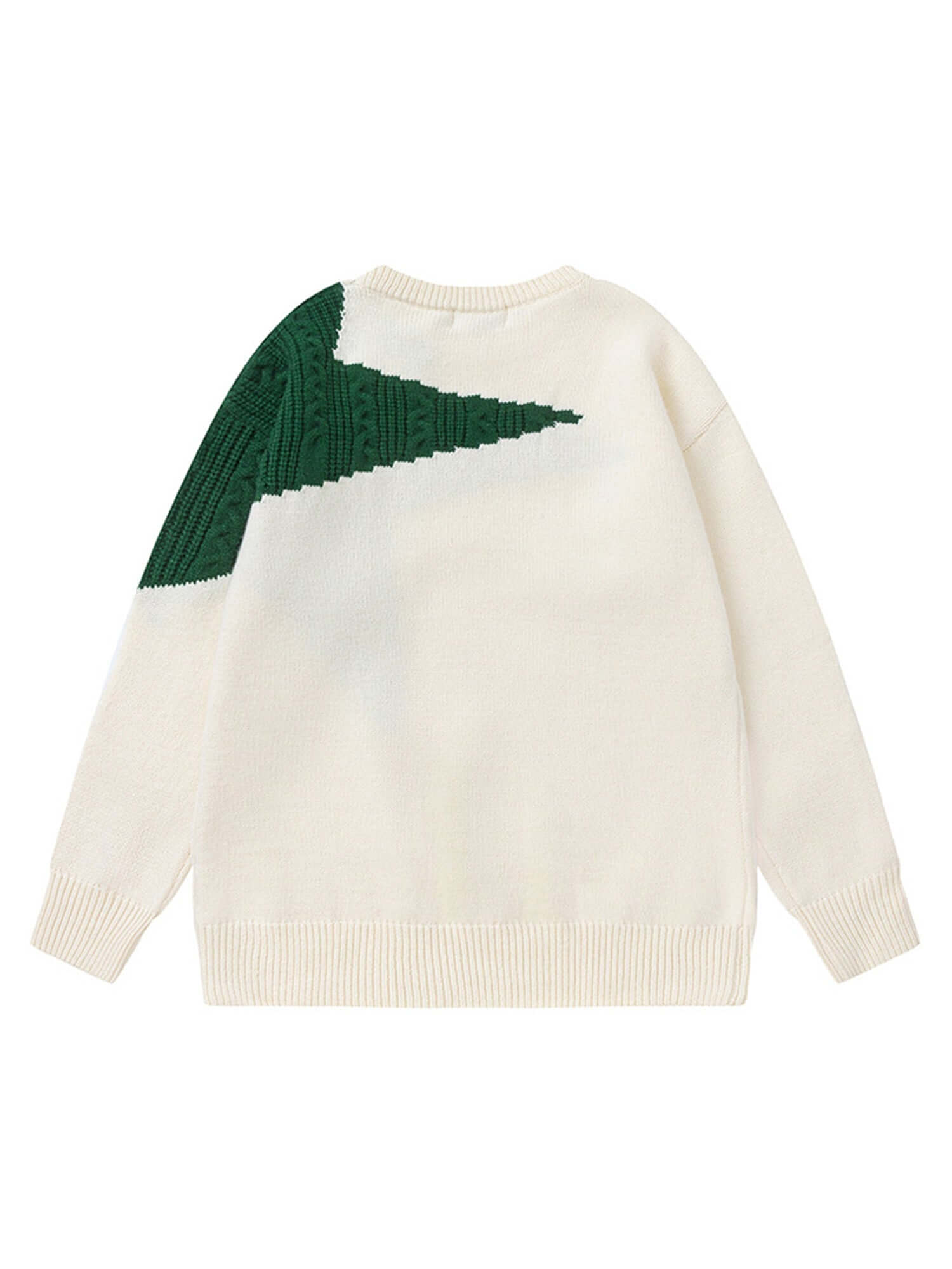 Star Contrast Knit Sweater Casual Streetwear Style