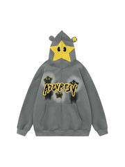 Star Embroidered Hooded Sweatshirt Mickey Inspired Cozy Style