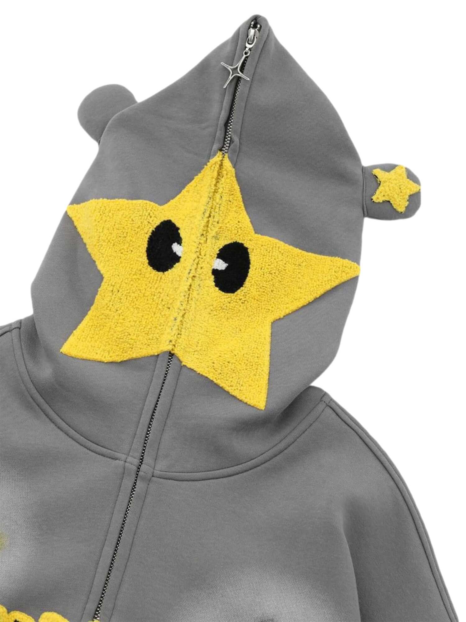 Star Embroidered Hooded Sweatshirt Mickey Inspired Cozy Style