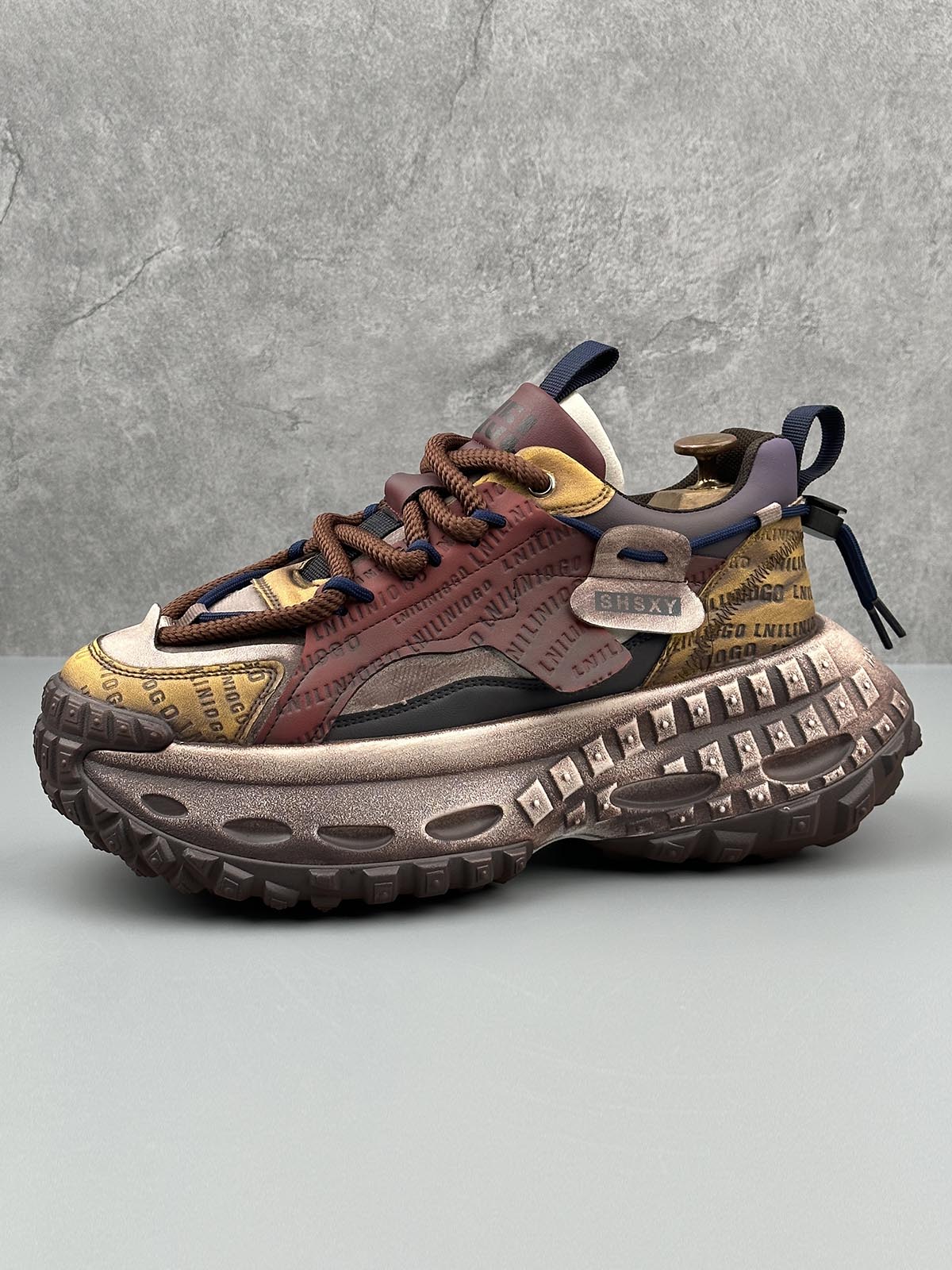 Stitching Letter Tire Sole Platform Sneakers Streetwear