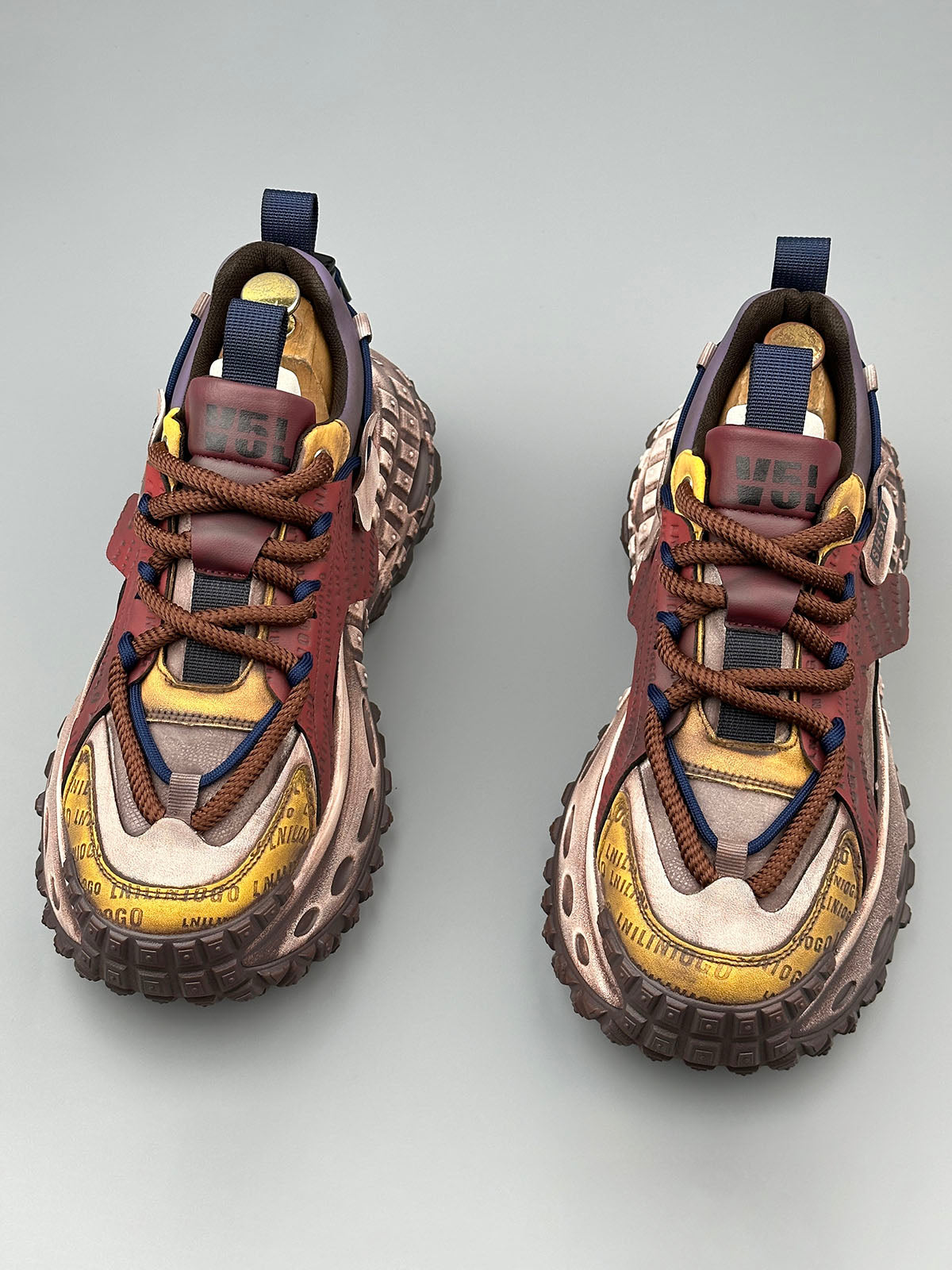 Stitching Letter Tire Sole Platform Sneakers Streetwear