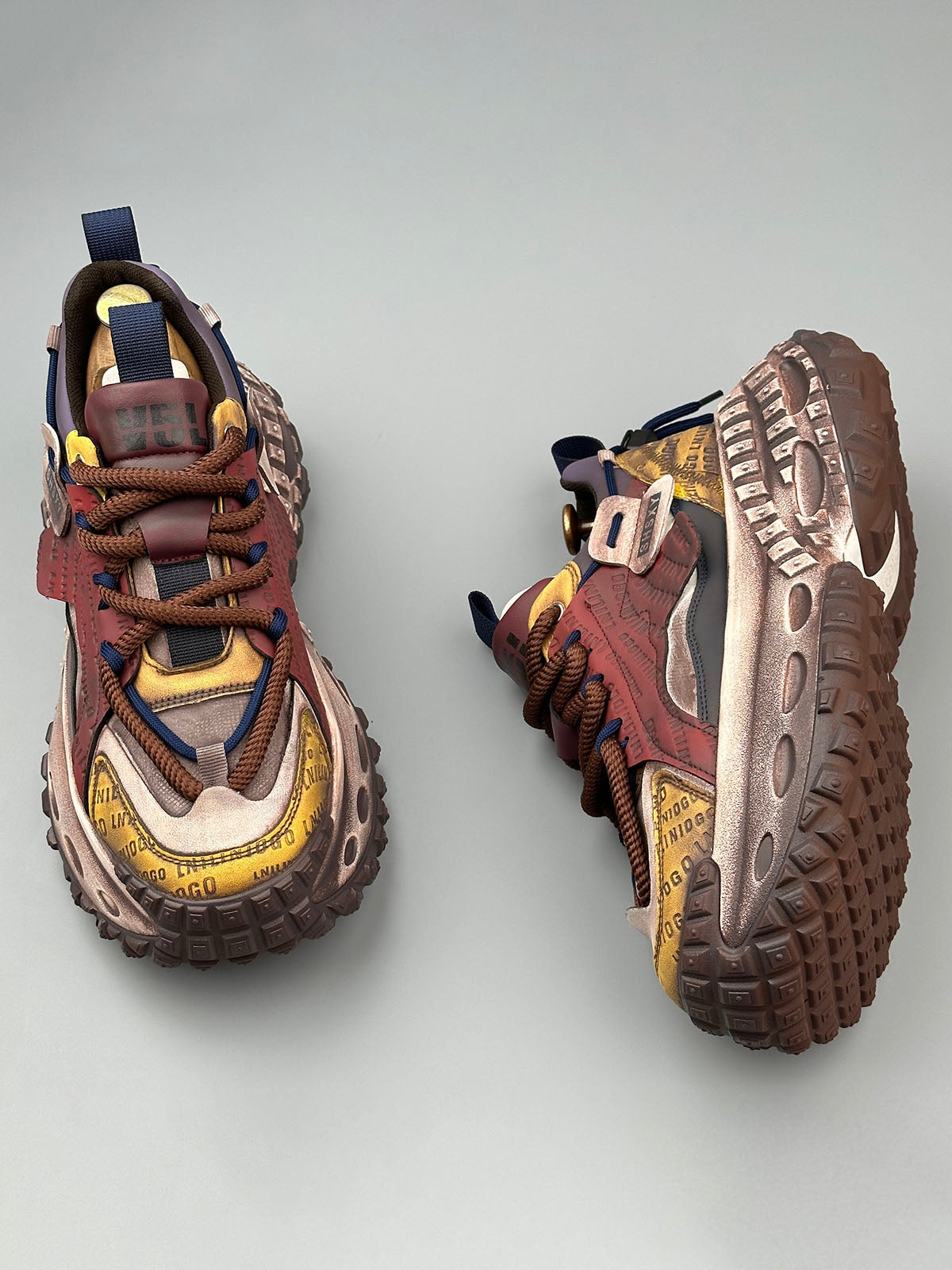 Stitching Letter Tire Sole Platform Sneakers Streetwear