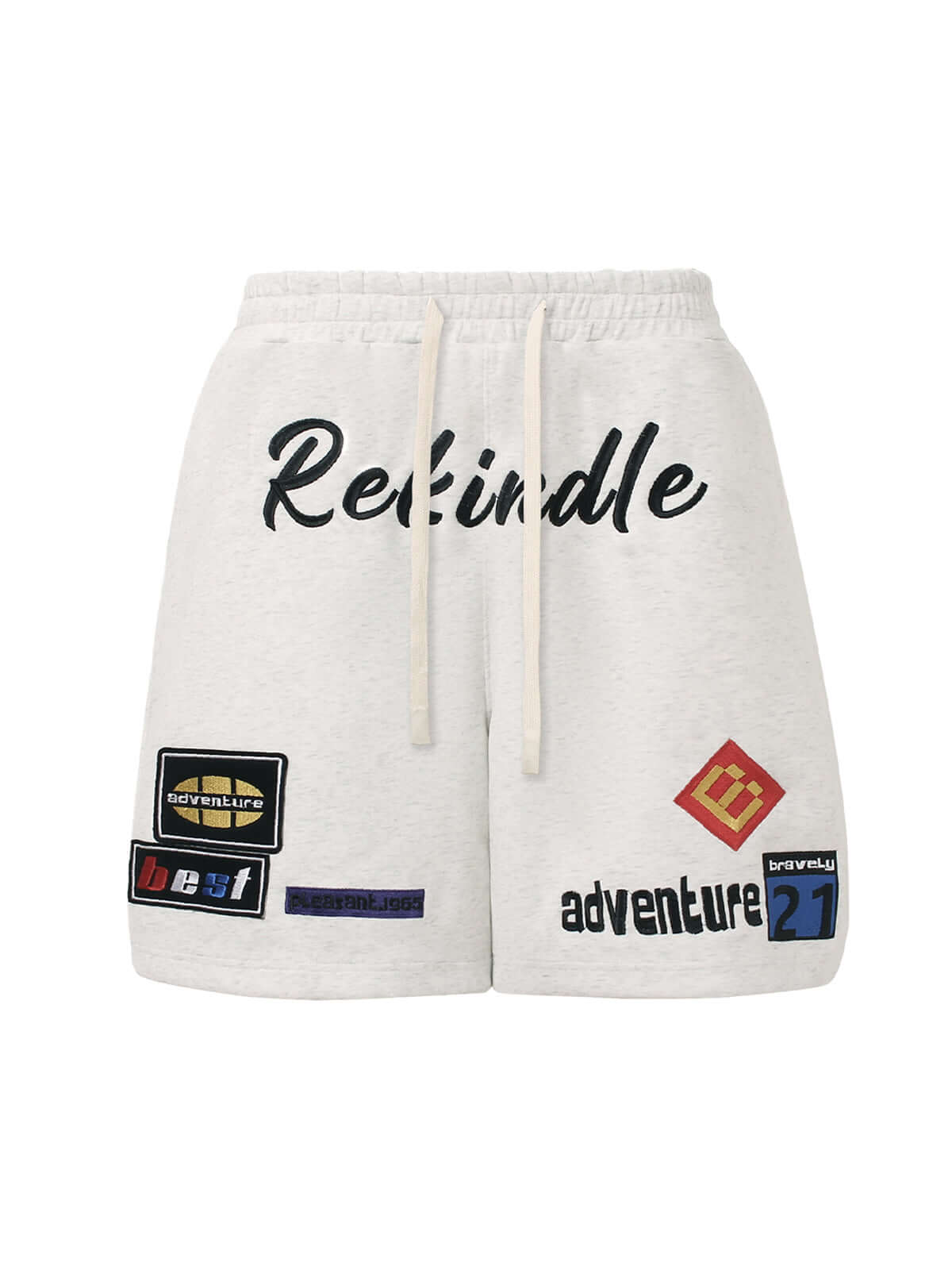 Retro Street Embroidered Drawstring Shorts